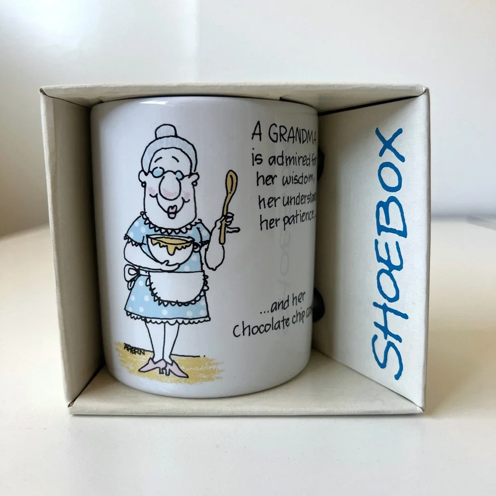 Hallmark Shoebox Greetings Grandma Cookies Mug NOS Gift Box Made in Thailand